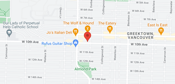 map of 3615-3617 W 10TH AVENUE